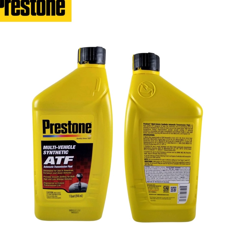 ✢ Oli Transmisi Fluid Matic Matik FORD Fiesta Everest ATF MV Multi Vehicle 946ml PRESTONE Original ♗