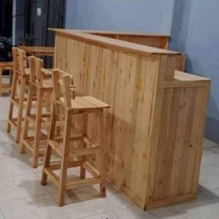 Best Seller Mija Bar/Minibar/Meja Cafe Kayu Jati Belanda Solid Kuat & Tahan Lama