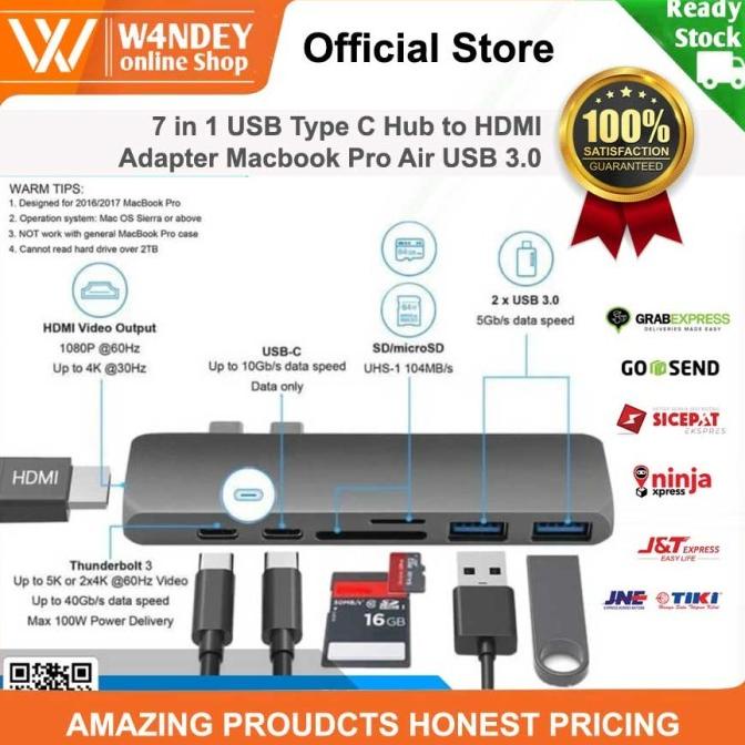 7 in 1 USB Type C Hub to HDMI Adapter Macbook Pro Air M1 M2