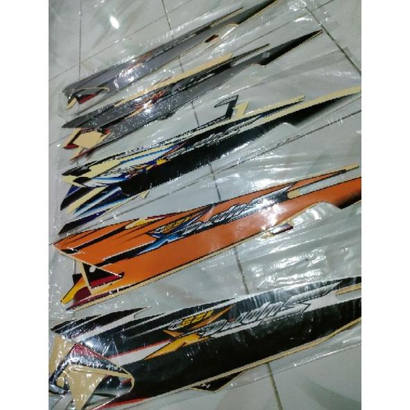 Variasi Striping Honda Supra X 125D 2005 2006 Velg Ruji Hitam Hijau Oren Putih Motor Ori