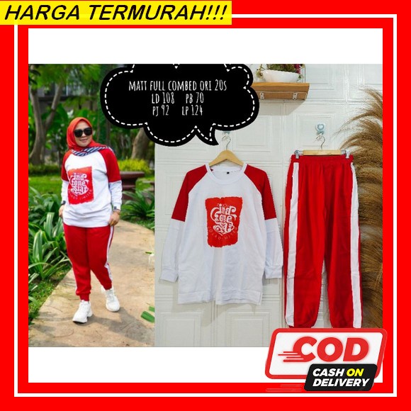 Promo Merdeka Kaos Senam Wanita Lengan Panjang Seragam Perempuan Baju Senam Merah Putih Ks Lomba Dir