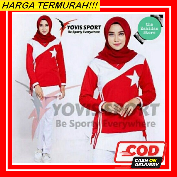 Promo Baju Senam Merah Putih Ks Lomba Dirgahayu Indonesia  Setelan Training Anak Perempuan Dewasa Bj