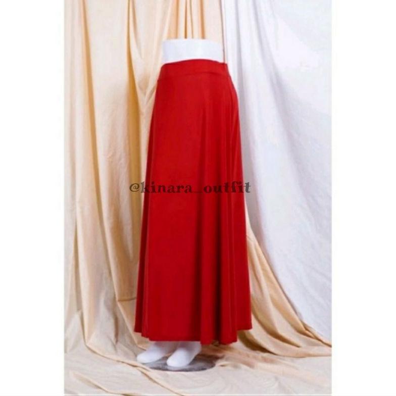Rok Panjang Merah Allsize Dan Jumbo Size | Rok Wanita Dewasa Agustusan Kemerdekaan | Merah Putih