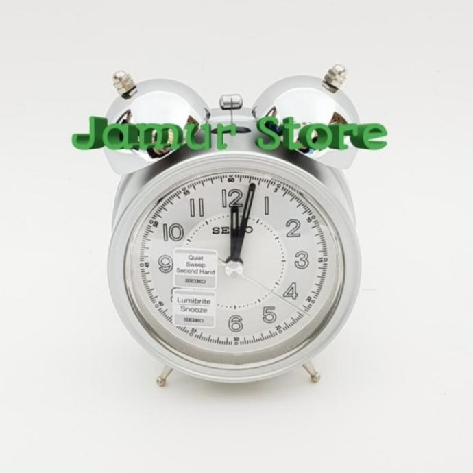 Jam Beker Weker Seiko Lumibrite Quite Sweep QHK035S/Seiko Weker Silver