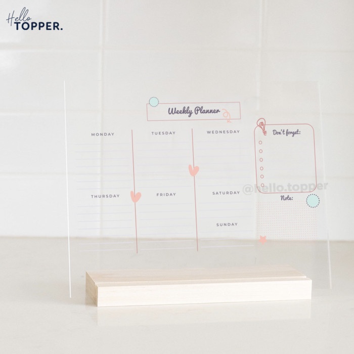 

Terlaris Acrylic Weekly Planner Desk Meja Standing Planner Cute