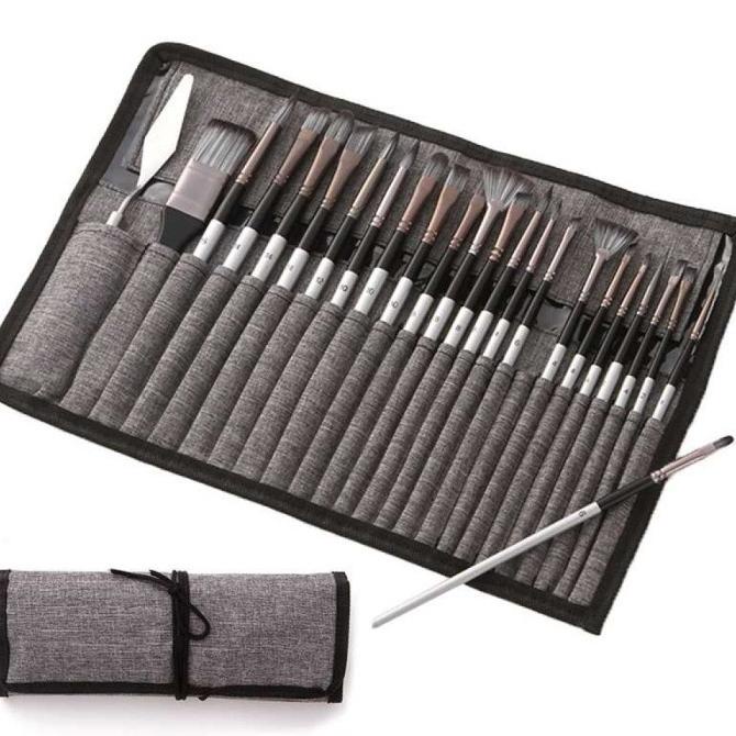 

Set Kuas Lukis Cat Air Minyak Nylon Paint Brush 24 Pcs