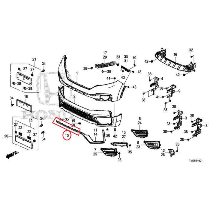 LIST BUMPER DEPAN Moulding Bumper Tengah CRV TURBO FACELIFT