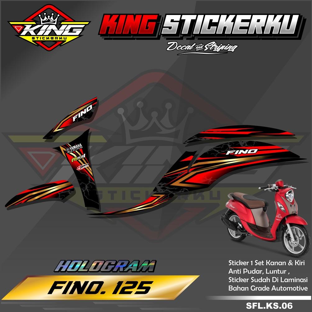 Populer Stiker Fino 125 / Grande - Sticker Striping Aksesoris Motor Fino 125 Desain Racing. Ks.06 Sp