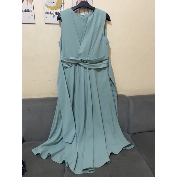 lookboutiquestore dress mint hijau wardah pesta kondangan formal korean style