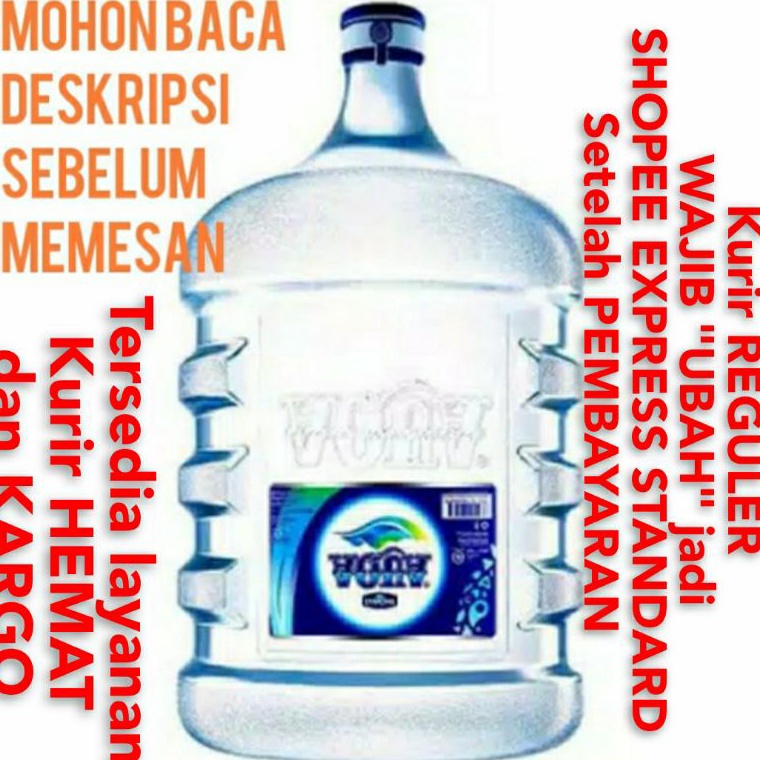 ー eH Aqua Galon Kosong AQUA KINCLONG DIBUNGKUS PLASTIK / VIT / RIVERO / CRYSTALINE / OASIS / VICA / 