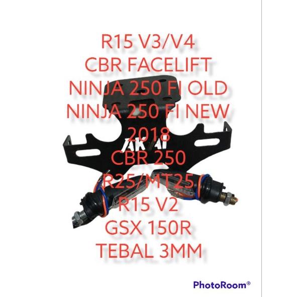 Promo Tail Tidy Breket Plat Nomor Model Ban Akai Racing Buat R15 V2/V3/R25/Cbr150R/Ninja250 Fi/Gsx Sparepart Motor