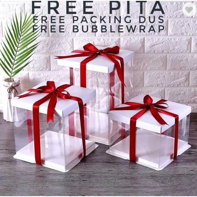 

Sale Cake Box Mika Dus Kue Kotak Kue 22X22 Cm Transparant Pet