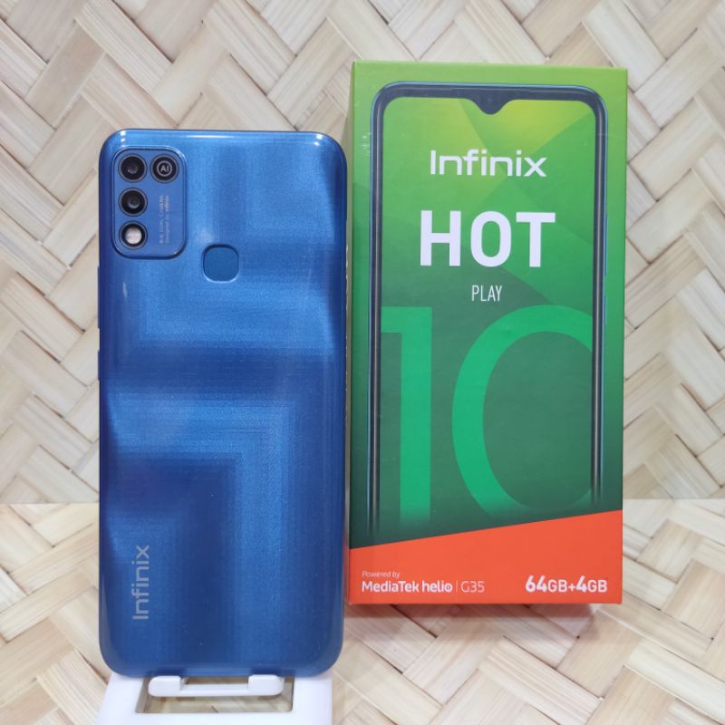 Infinix hot 10 play  4/64GB Handphone Second Seken Bekas Fullset Batangan Original