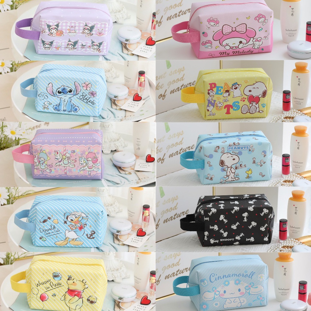 

Produk Premium.. Pouch kosmetik pencil case serbaguna hello kitty melody cinnamoroll badtzmaru kuromi pompompurin pooh ariel stitch S80