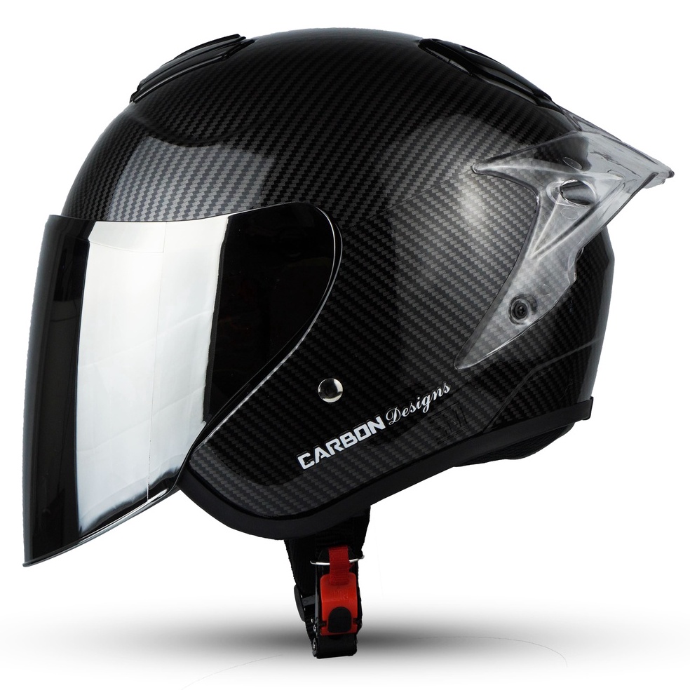 BOOMING. R-SIX HELM HALF FACE MOTIF CARBON KEVLAR EVEREST
