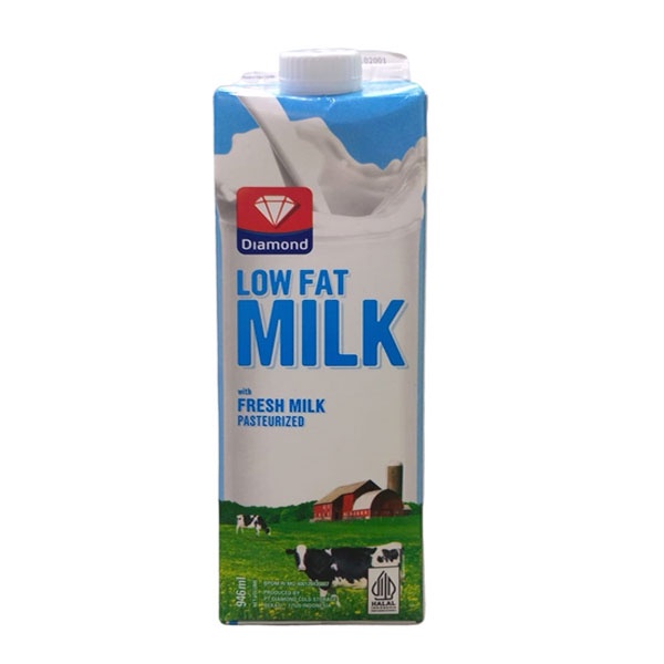 Promo Harga Diamond Fresh Milk Low Fat 946 ml - Shopee