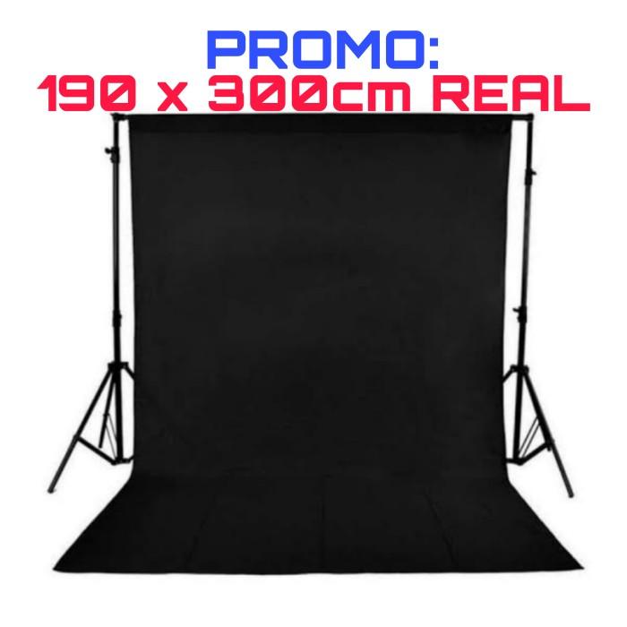 Background Foto Kain Hitam Polos Backdrop Studio 2.5X3M Muslin Kaos