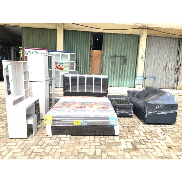 Bestseller Paket Nikah 1 Set Tempat Tidur Lemari Pakaian Meja Rias Sofa