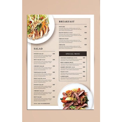 

Cetak Menu Costum Ukuran A4 & A3