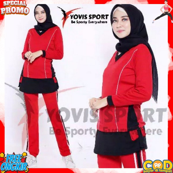 Termurah Jumbo Oversize Xl-3Xl Baju Celana Senam Baju Aerobik Ibu Ibu Pakaian Senam Muslim Setelan O