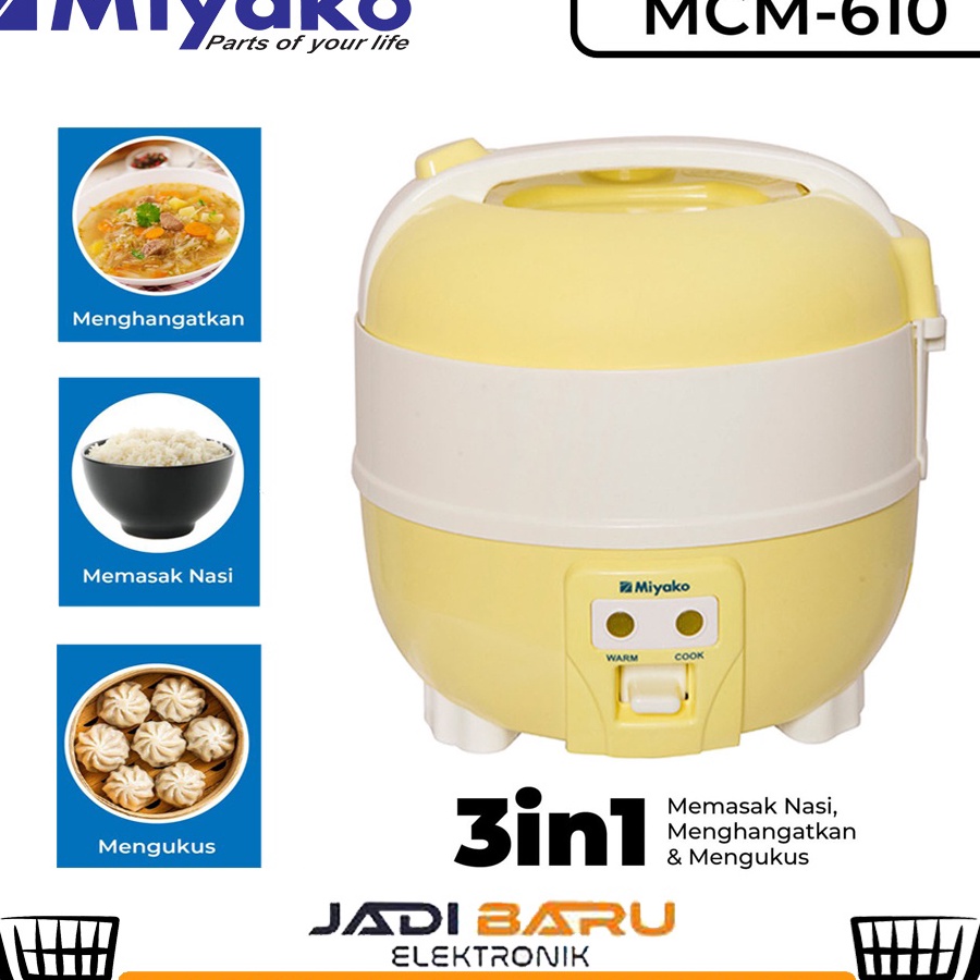Super Sale Magic Com Miyako MCM610 / MCM 610 / MCM-610 - Rice Cooker Miyako MCM610 - KUNING Best Pro