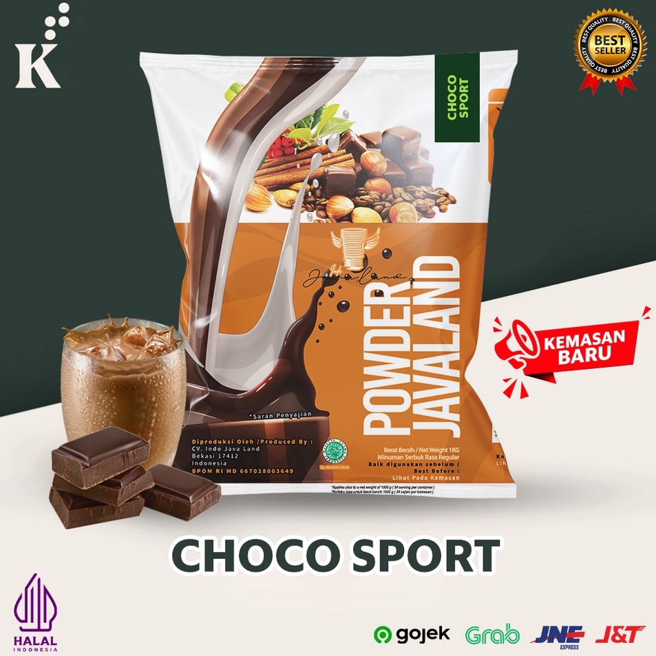 

➝↑❁⁂ Bubuk Minuman Bubble Powder Drink Rasa Choco Sport ORIGINAL Javaland 1 kg Best Terlaris