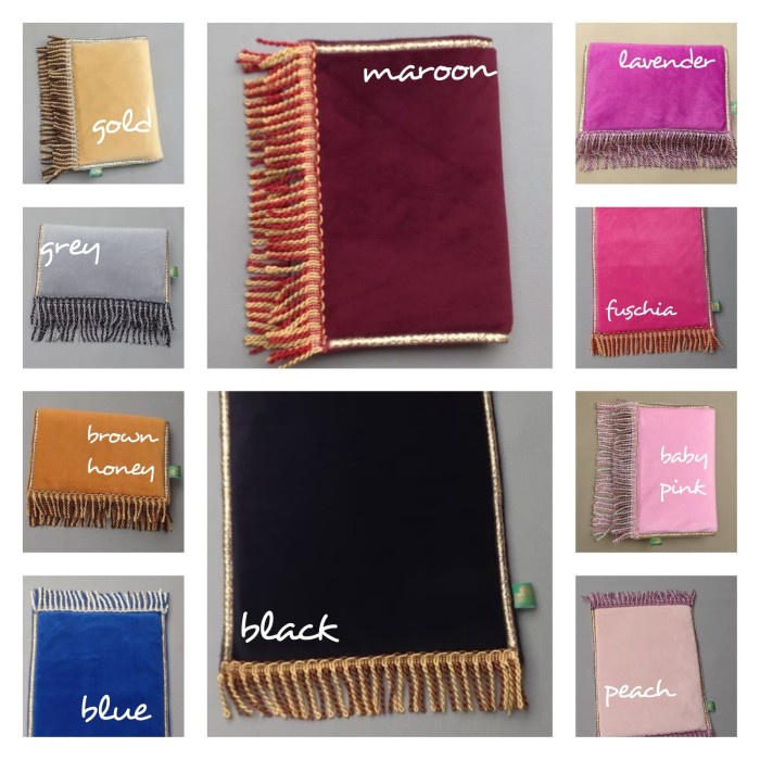 Terlaris Sajadah Sajadah Sujud Premium Polos Muka Kepala Beludru Tassel Rumbai Kecil