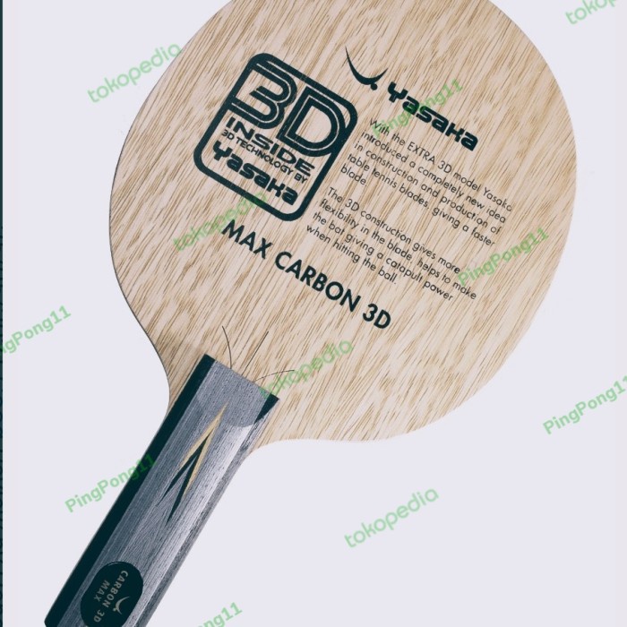 Terlaris Yasaka Max Carbon 3D - Bat Bet Blade Kayu Tenis Meja Pingpong