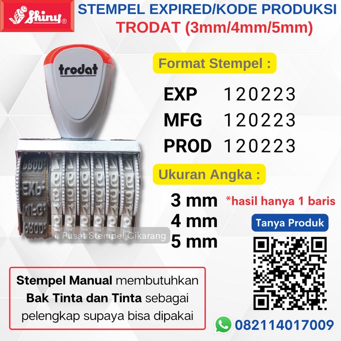 

Terlaris Stempel Expired Angka Manual Trodat 3In1 (Exp/Mfg/Prod) Ready Stock !!