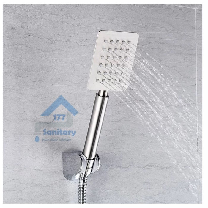 Hand Shower Stainless Minimalis Kotak -Handshower Set Stenlis Mandi