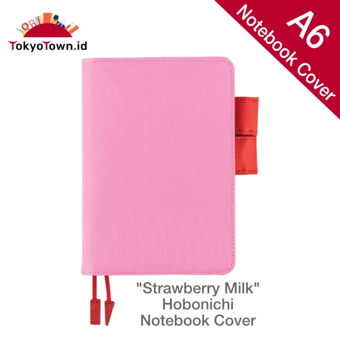 

Notebook Cover A6 Strawberry Milk Hobonichi # Midori