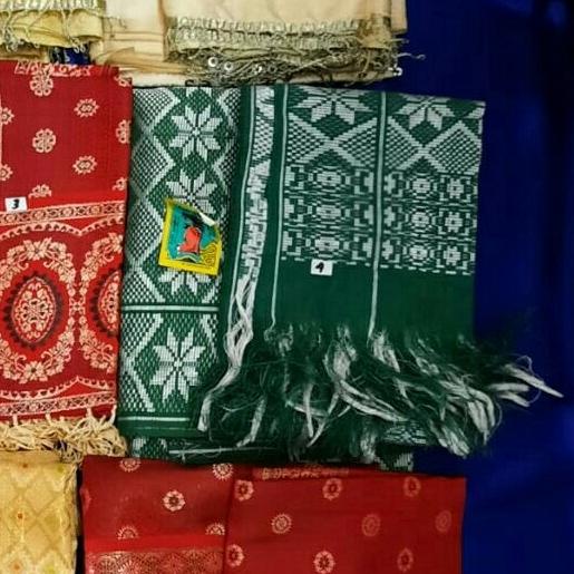 hanya disini] Set kain sarung kebaya senwos / songket + selendang rumbai 2in1 (1-6)