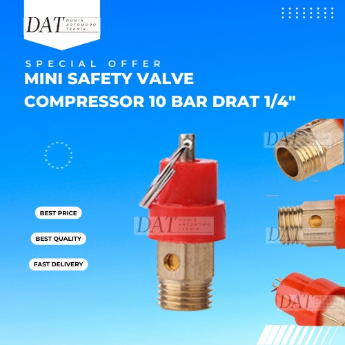 Safety Valve Compressor / Mini Safety Valve Drat 1/4 Inch 10 Bar