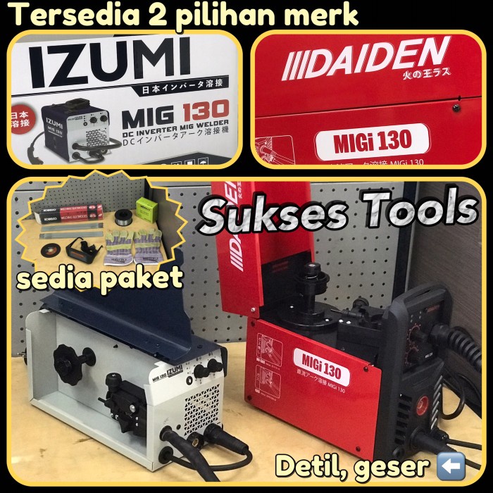 Terlaris Mesin Las Izumi Daiden Mig 130 Mig130 Mma Tig Flux Mig Co Tanpa Gas