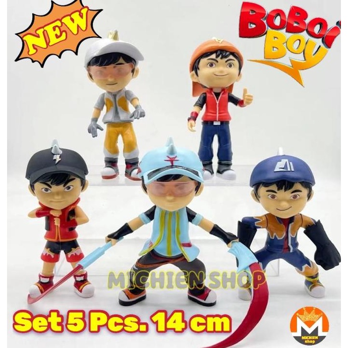 action figure boboiboy mainan boboboy set isi 5 figur