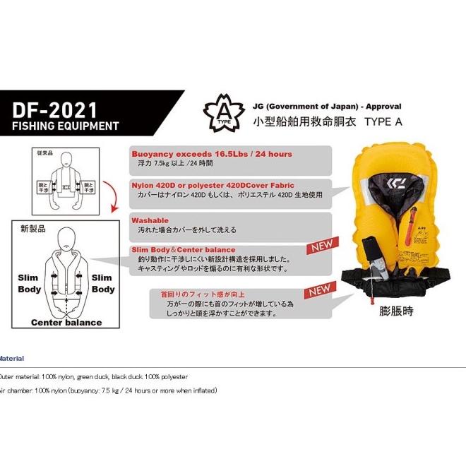 Pelampung Gas Life Jacket Vest Daiwa Df 2021 Original
