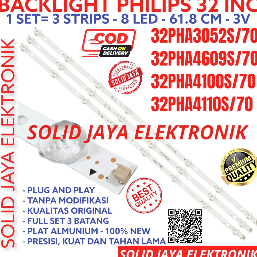 STOK TERBATAS BACKLIGHT LED TV PHILIPS 32 INC 32PHA4100 32PHA4110 32PHA4609 32PHA3052 S LAMPU BL 8K 
