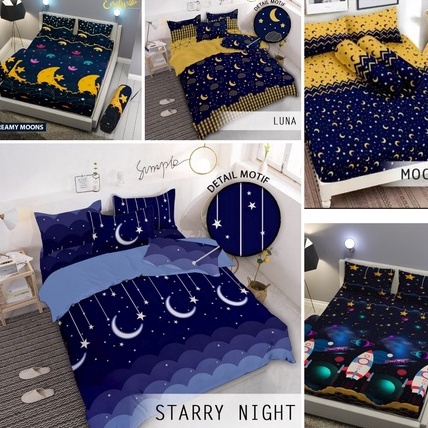 Terlaris IIp Sprei starmoon / sprei starynight / sprei bulan bintang ✯ ✸