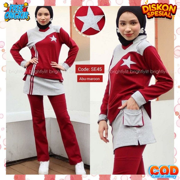 Bj Olah Raga Cewek Hits Stelan Buju Olahraga Ibu2 Bhaju Setelam Olaraga Setelan Wanita Nyaman Diguna