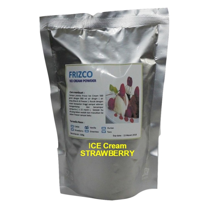 

Bubuk Es Krim Frizco Ice Cream Strawbery 500gr Bulky Instant Powder