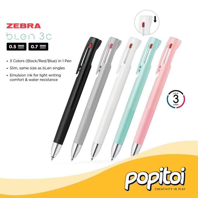 

hanya disini] Zebra BLEN 3C by Nendo 3 Color Multi Pen Ballpoint 0.7 0.5 mm
