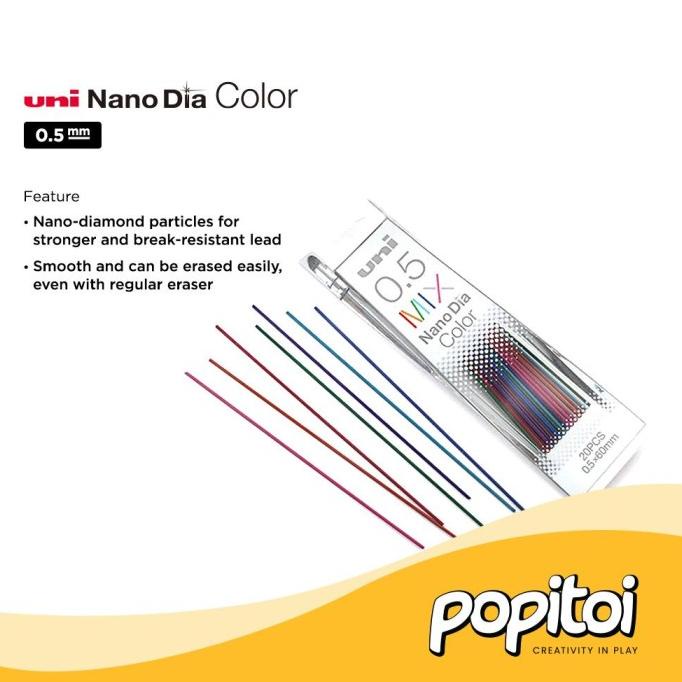 

\"\"\"\] Uni Nano Lead Refill 0.5 mm Mix 7 Color isi pensil mekanik zebra pilot