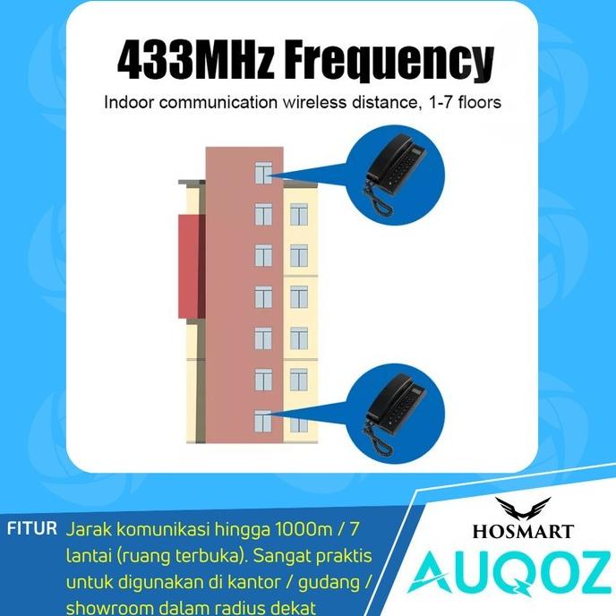Grosir AUQOZ A99 Full Duplex Interphone LCD Intercom Alt IP Phone Dect