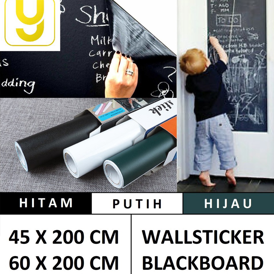 

➠❉✳ Stiker Papan Tulis 60x200cm / Wallsticker Blackboard Whiteboard Yelo Best Terlaris