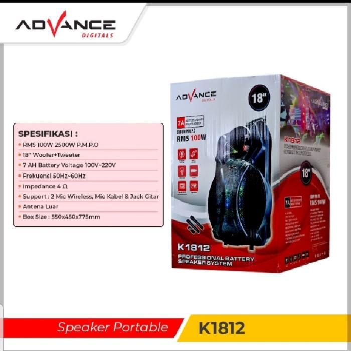 Speaker Advance K1812 Portable 18 Inch