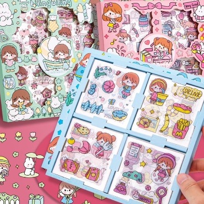 

【Penjualan Terbaik】✅COD (Momo) Stiker 100 Lembar Stiker Momo 100 Lembar Lucu Sticker 100pcs Aesthetic 4 Warna Warni Karakter Kartun Anak Korea Waterprof Anti Air