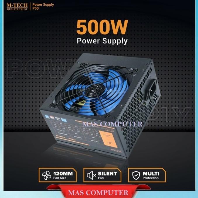 Power Supply Mtech P50 500W Fan 12Cm / Power Supply M-Tech 500W