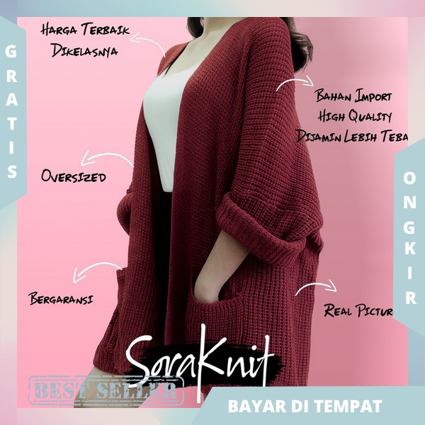 Long Cardygan Kekinian Outerwear Polos Lengan Panjang Cardigan Bahan Lembut Kiyowo Blazer Rajut Cewe