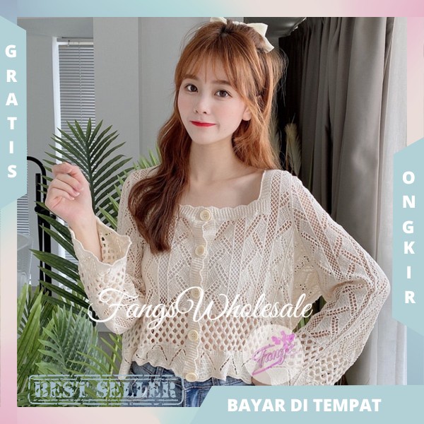 Long Kardy Outwer Rajut Caridgan Crop Long Kardi Knit Csrdy Cardigan Outwr Outfit Wsnita Rajut Cardi