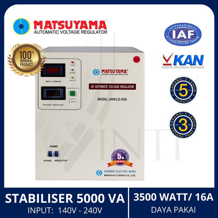 Terlaris Stabilizer Matsuyama 5000 Watt 5 Kva Stavolt Stabiliser Avr/Ld-5Gs